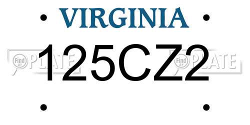 125CZ2 Virginia License Plate