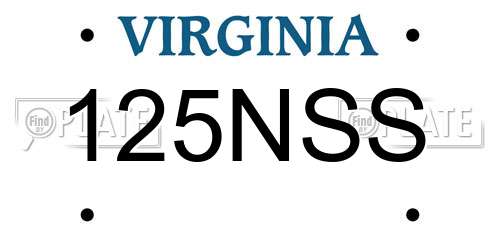 125NSS Virginia License Plate