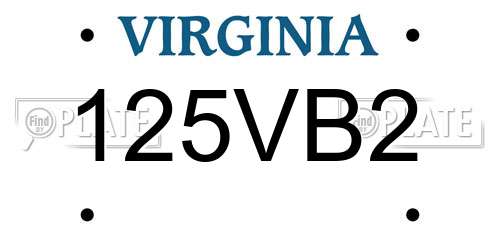 125VB2 Virginia License Plate