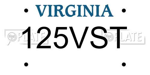 125VST Virginia License Plate