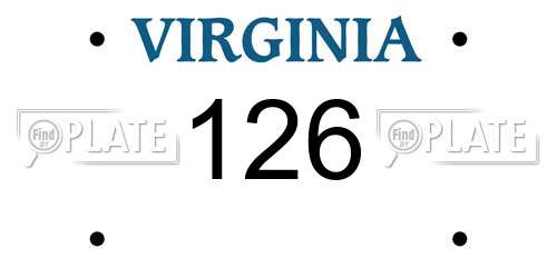 126 Virginia License Plate