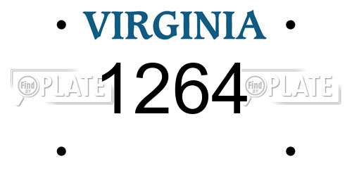 1264 Virginia License Plate