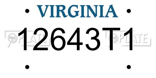 12643T1 Virginia License Plate