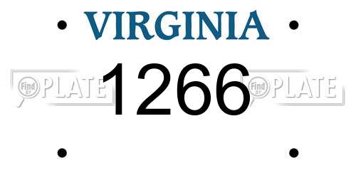1266 Virginia License Plate