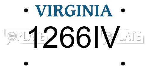 1266IV Virginia License Plate