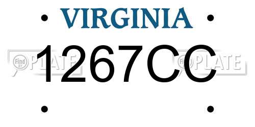 1267CC Virginia License Plate