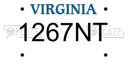 1267NT Virginia License Plate