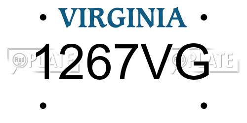 1267VG Virginia License Plate