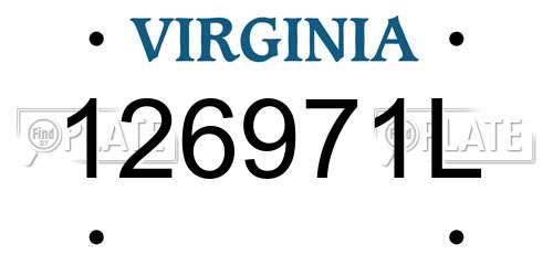126971L Virginia License Plate