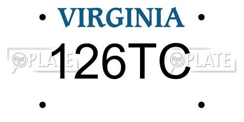 126TC Virginia License Plate