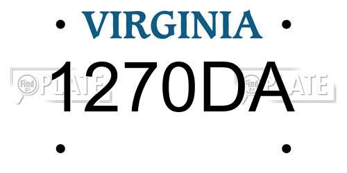 1270DA Virginia License Plate