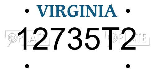 12735T2 Virginia License Plate