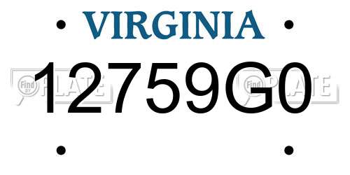 12759G0 Virginia License Plate