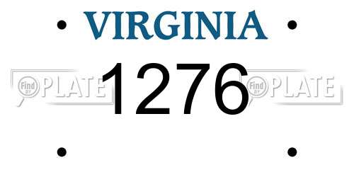 1276 Virginia License Plate