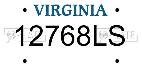 12768LS Virginia License Plate