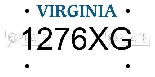1276XG Virginia License Plate