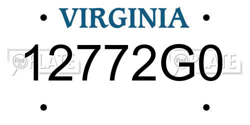 12772G0 Virginia License Plate