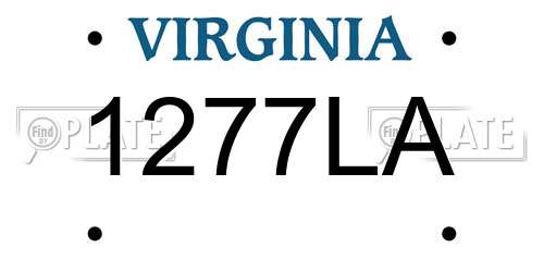 1277LA Virginia License Plate