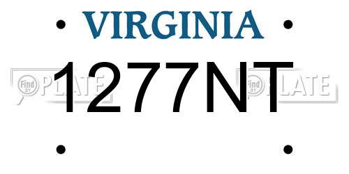 1277NT Virginia License Plate