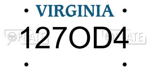 127OD4 Virginia License Plate