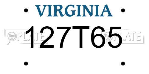 127T65 Virginia License Plate