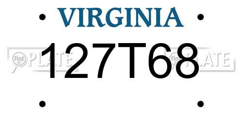 127T68 Virginia License Plate