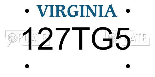 127TG5 Virginia License Plate
