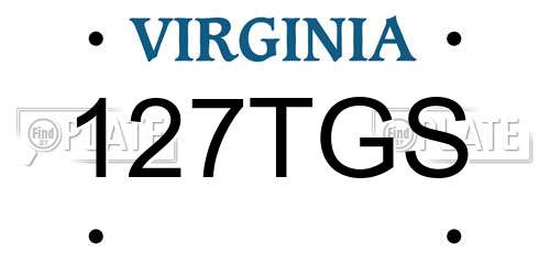 127TGS Virginia License Plate