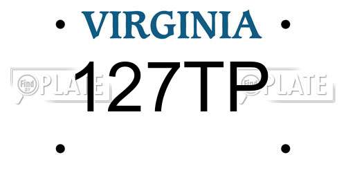 127TP Virginia License Plate