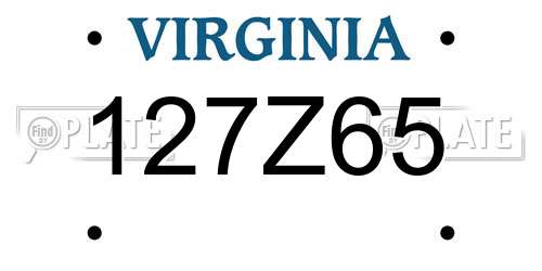 127Z65 Virginia License Plate