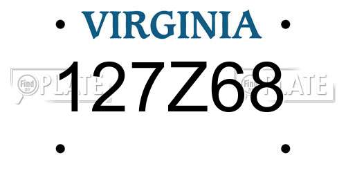 127Z68 Virginia License Plate