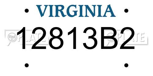 12813B2 Virginia License Plate