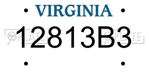 12813B3 Virginia License Plate