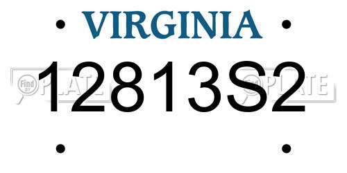 12813S2 Virginia License Plate