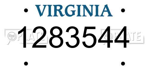 1283544 Virginia License Plate