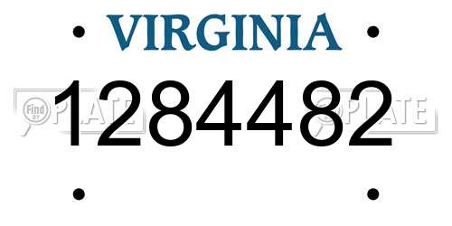 1284482 Virginia License Plate