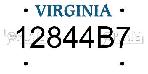 12844B7 Virginia License Plate