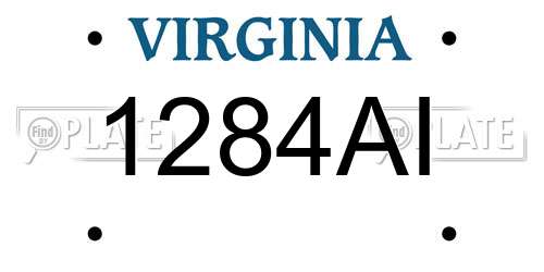 1284AI Virginia License Plate