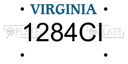 1284CI Virginia License Plate