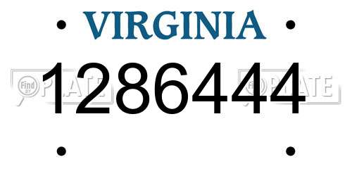 1286444 Virginia License Plate
