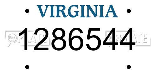 1286544 Virginia License Plate