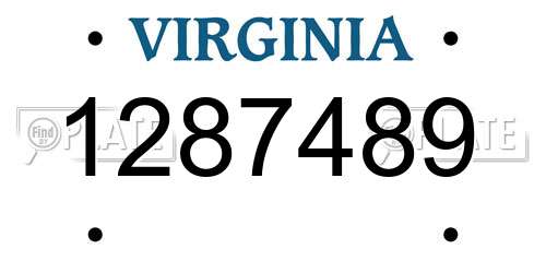 1287489 Virginia License Plate