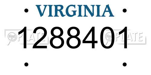 1288401 Virginia License Plate