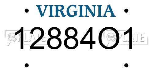 12884O1 Virginia License Plate