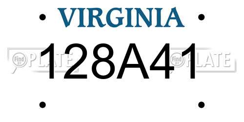 128A41 Virginia License Plate