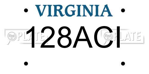 128ACI Virginia License Plate