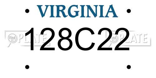 128C22 Virginia License Plate