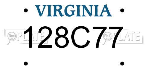 128C77 Virginia License Plate