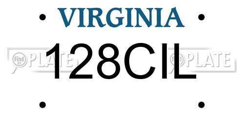 128CIL Virginia License Plate