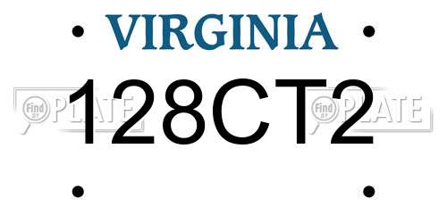 128CT2 Virginia License Plate